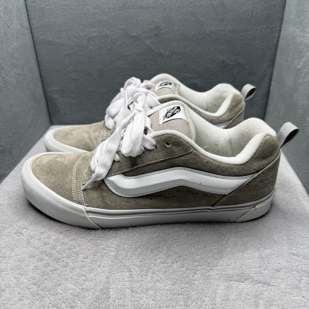 Vans Knu Skool Suede Chunky Skate Shoes Gray White Men's Size 12